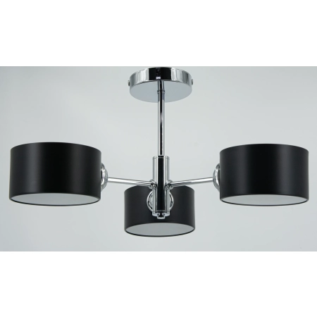 Lampa sufitowa chromowana z trzema czarnymi kloszami 2209/3A 8C z serii SOPHIA - Lampy Elem
